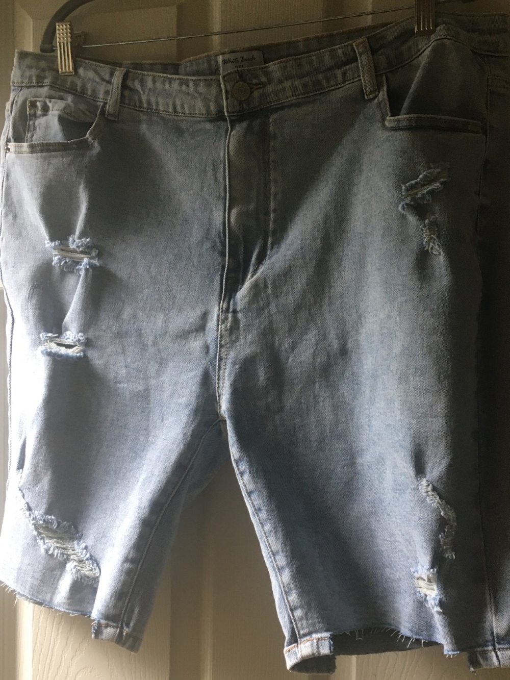White Birch high rise jean shorts